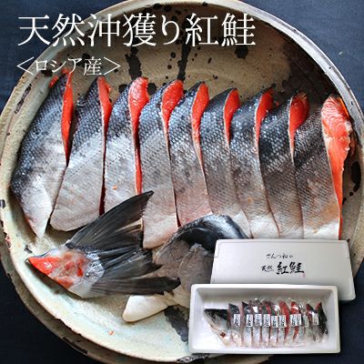 沖獲り紅鮭 一尾（約1.7kg） ロシア産 送料無料 冷凍便 極上鮭 新巻鮭