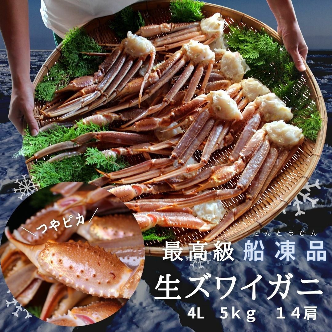 最高級 船凍品 生ずわいがに 4L 5kg 14肩 約10人前 送料無料 オピリオ