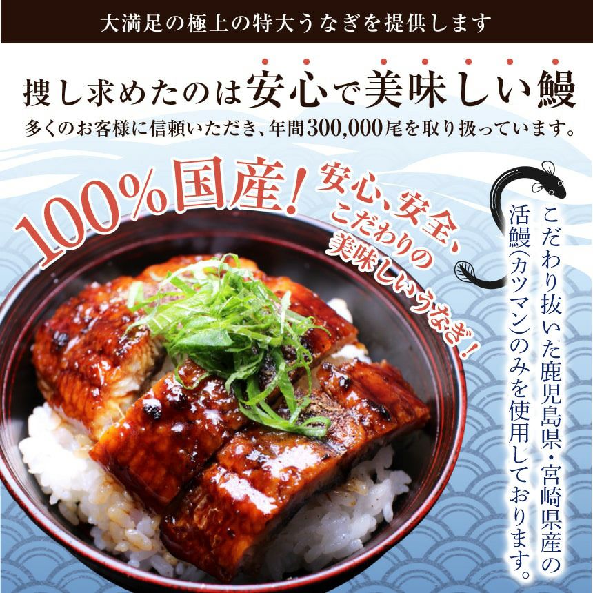 母の日 ギフト 特大うなぎ蒲焼(185g～215g）x2本 送料無料 国産 九州